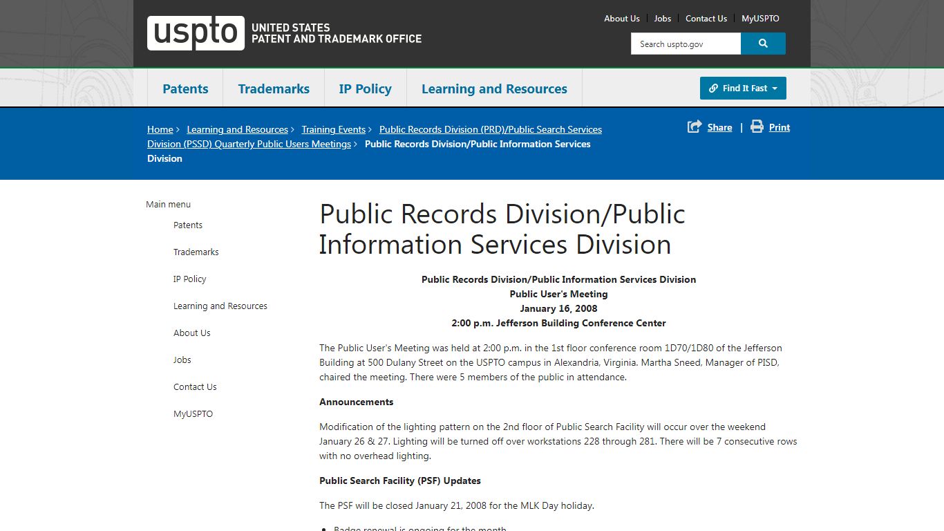 Public Records Division/Public Information Services Division